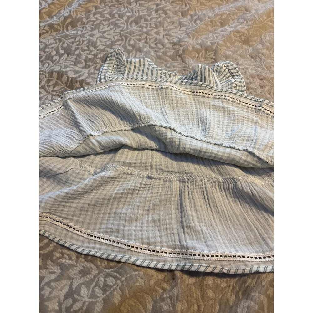 Modern Moments by Gerber Baby Girl Blue Striped Cotton Flutter Dress 18M (B1) - Picture 6 of 10